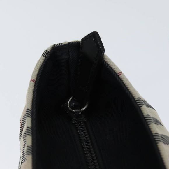 BURBERRY Nova Check Blue Label Hand Bag Nylon Beige Auth kk225 - Picture 10 of 16